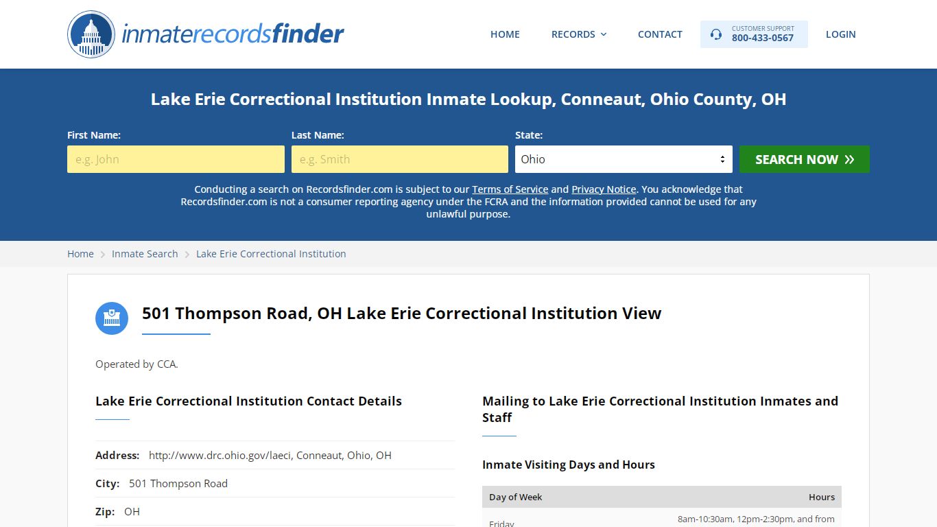 Lake Erie Correctional Institution Roster & Inmate Search ...